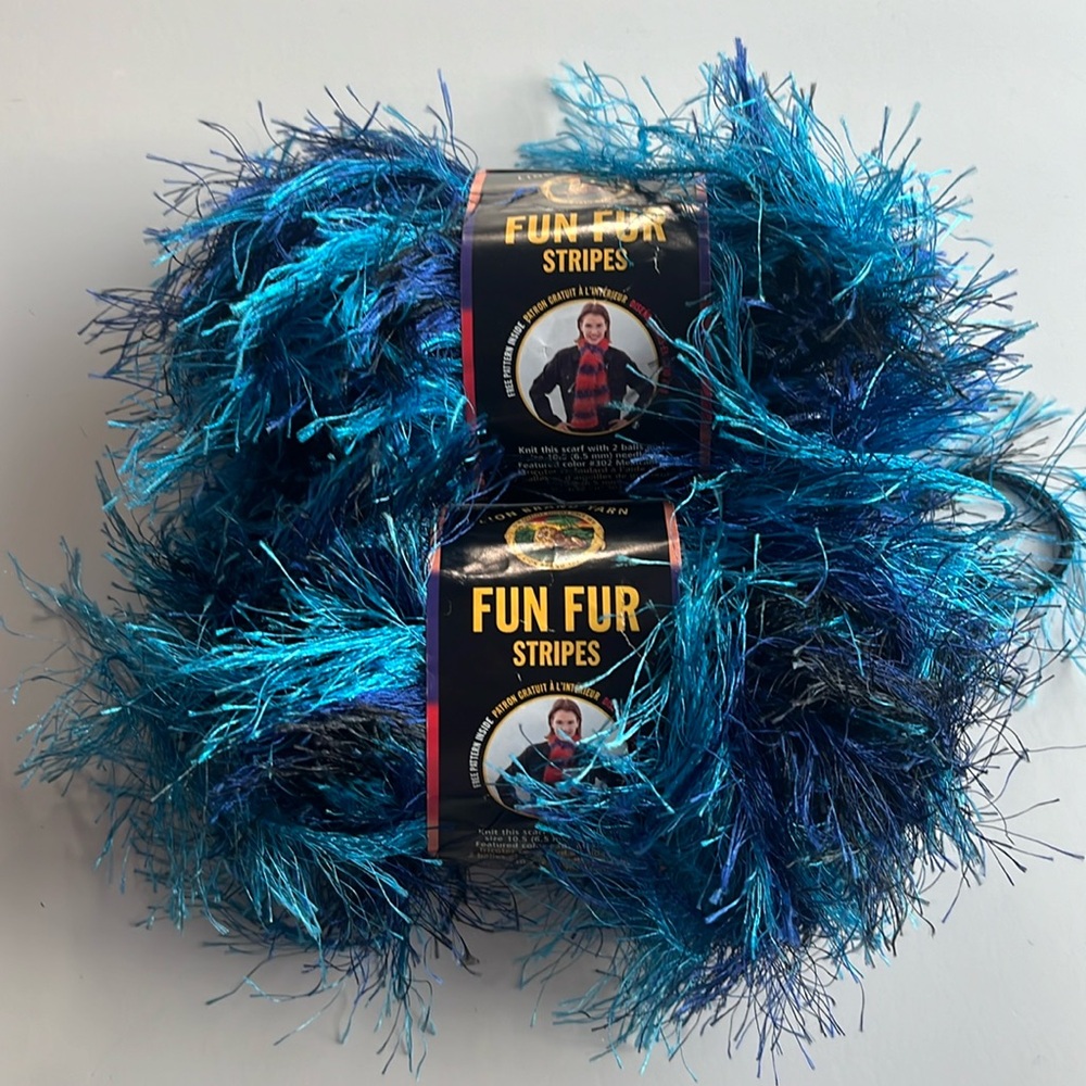 Lion Brand Yarn. Lot of 2 skeins of fun fur. New.